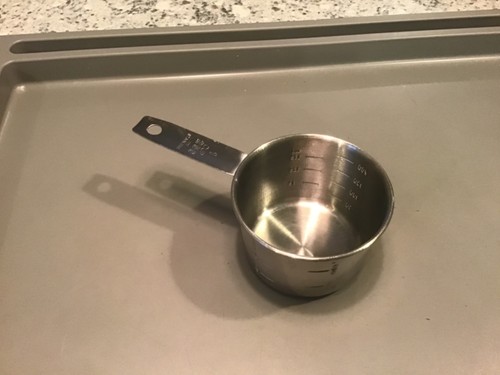 Misurino vintage senza marchio 1 tazza acciaio inox belle marcature esterne - Foto 5 di 5