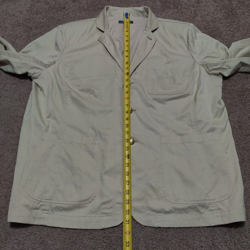 Lauren Ralph Lauren Blazer Womens Plus Size 3XL Khaki Cream Gold Button Jacket - Picture 8 of 10