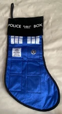 Kurt S. Adler BBC Doctor DR. Who Phone Booth Christmas Stocking Sock