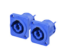2 Two Genuine Neutrik NAC3MPXXA PowerCON Receptacle 20A Power In Blue