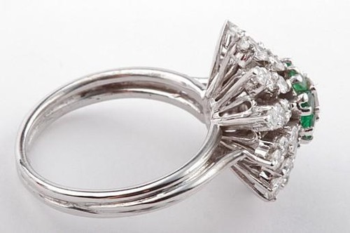 Smaragd Ring 1,57ct Diamant Brillanten 750 Weiß Gold Gr 56 Top! * - Bild 9 von 10