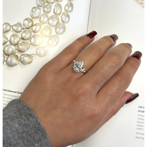 IGI Pear Shape Lab Grown Diamond Engagement Ring 14K Yellow Gold 2.65Ctw - Picture 5 of 5