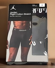 Jordan Flight Boxer Briefs Mens Size Medium Black Cotton Stretch 2 Pack
