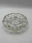 VTG Anchor Hocking Clear Pressed Glass Ashtray Round 5” EAPC Star of David