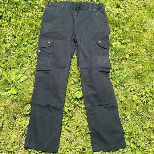 Carhartt Cargo Pants Men's 34x32 Black Double Knee Relaxed Carpenter READ - Picture 3 of 5