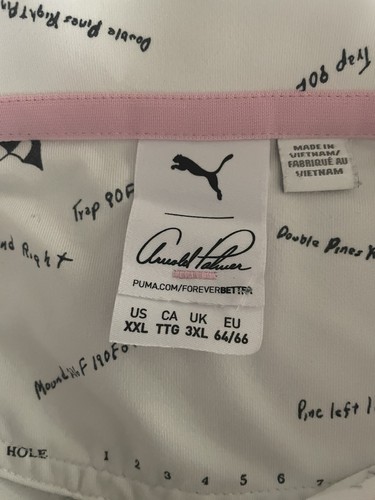 Puma Arnold Palmer Cloudspun Golf Polo Men's XXL Scorecard Pattern White Stretch - Bild 5 von 6