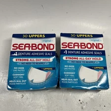 Lot Of 2 Sea-Bond Upper Adhesive Denture Seals Original, 30 Ct Each 60 Total New