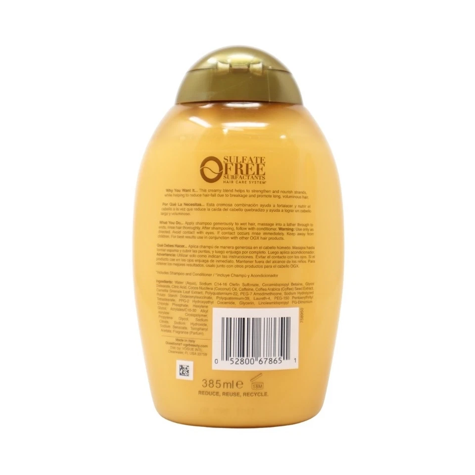 Champú y acondicionador fortalecedor de cafeína + caída del cabello OGX, 10 OZ Foto 3 de 4