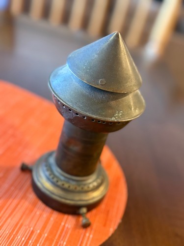 Antique Oil Lamp Shade Cut Design 6" Fitter Solar Astral Metal Top Attachment - Picture 15 of 15