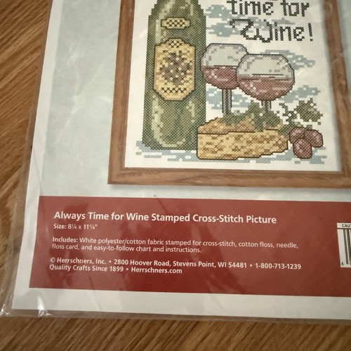 Herrschners Always Time for Wine Stamped Cross Stitch Kit 140802 - Picture 4 of 4