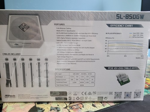 Alimentation modulaire complète ASRock SL-850GW Gold 850 W - Photo 4/5