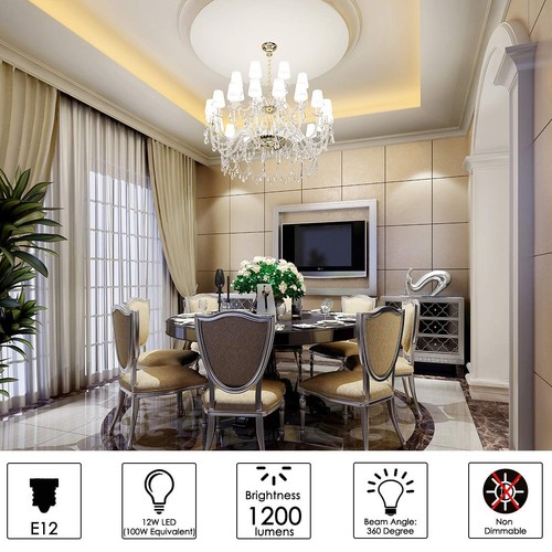 E12 LED Bulbs,12W LED Corn Light Bulb, E12 LED Bulb 100W Equivalent 1200 Lume... - Picture 6 of 9