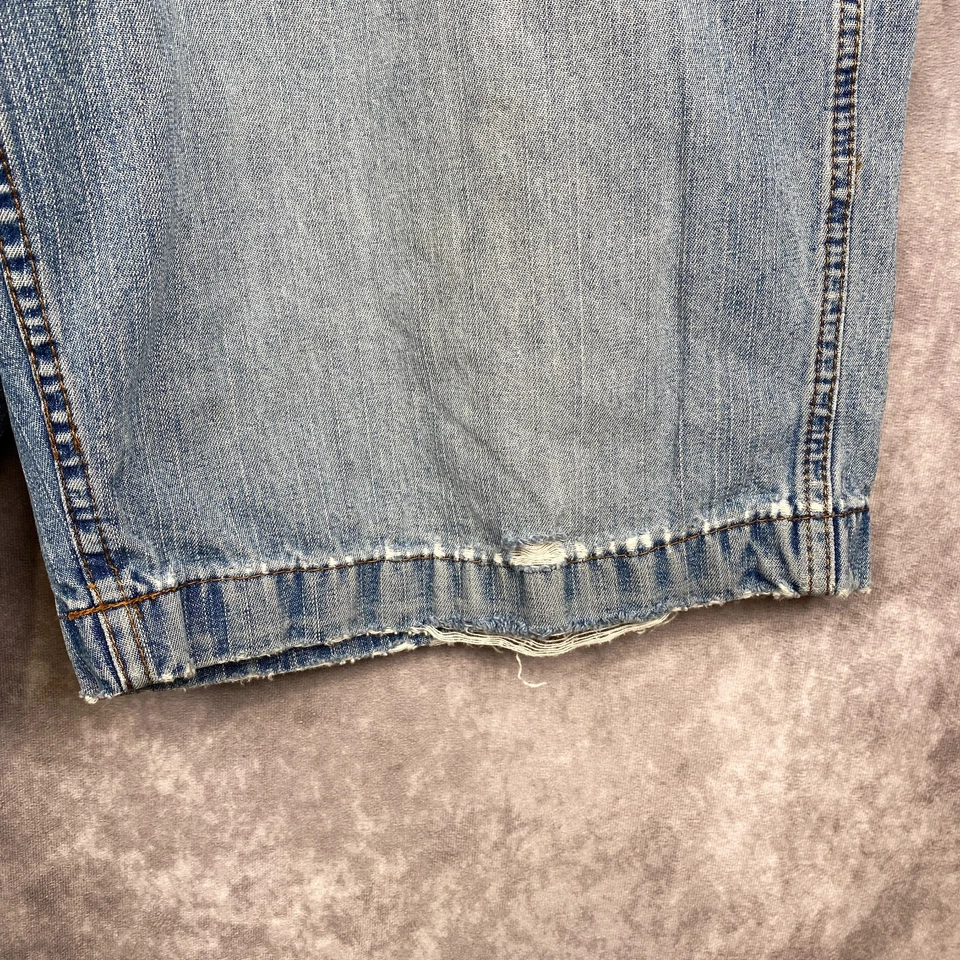 Pantalones Cortos de Jean Vintage Y2K Chaps Denim Calce Carpintero Hombres 32 Sueltos Años 00 Preppy Foto 4 de 4