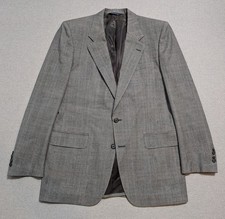 Burberry Mens Blazer Gray 40R USA Made VTG Wool Notch Lapel Lined Pockets
