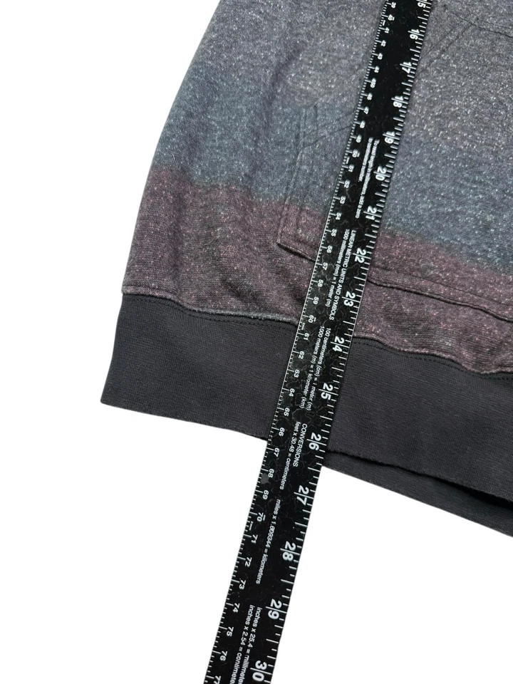 Montana Burnside 连帽衫男式中号多色条纹羊毛衬里 — 第 4/4 张图片