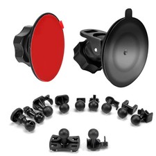 Dash Cam Suction Cup Mount and Glue Adhesive cup mount, black