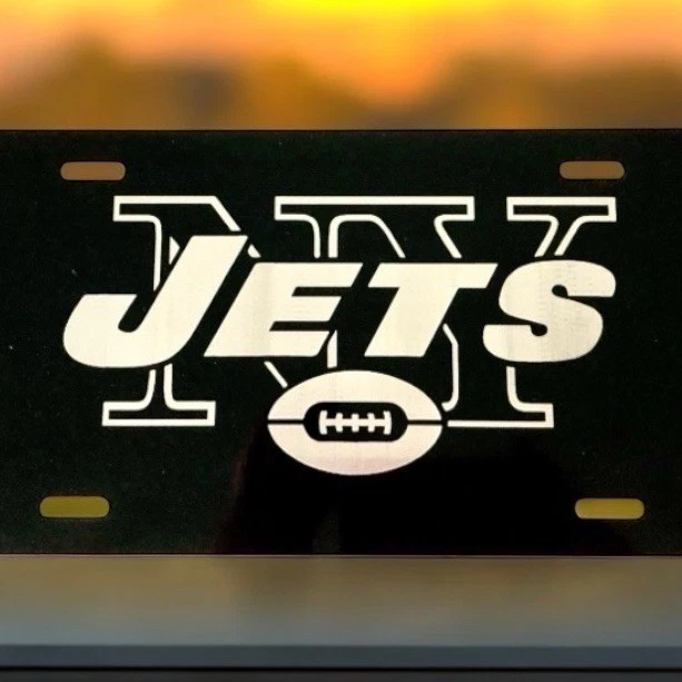 Etiqueta de coche New York Jets placa de aluminio grabada con láser Foto 2 de 3