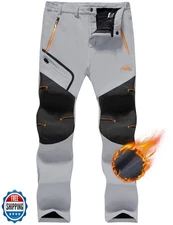 TACVASEN Mens Winter Snow Pants Ski Hiking Pants Waterproof Fleec