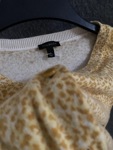 Talbots Sweater Womens Large Animal Print Button Front Cardigan Long Sleeve - Picture 4 of 6