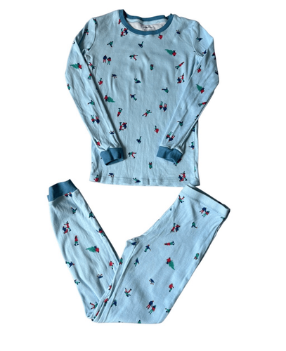 Summersalt Unisex Kids Pajamas Set size 10 Christmas Cotton Blue - Picture 2 of 6
