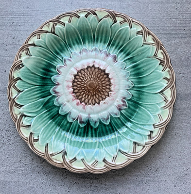 Vintage Majolika ''Sonnenblumenmuster Teller
