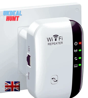 WiFi Signal Extender Range Repeater Booster Internet Amplifier 300Mbps - UK Plug - Image 1 of 4