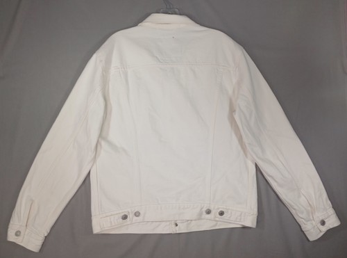 Levi Strauss Jacket Mens Medium White Denim Trucker Button Up Casual Western - Picture 5 of 7