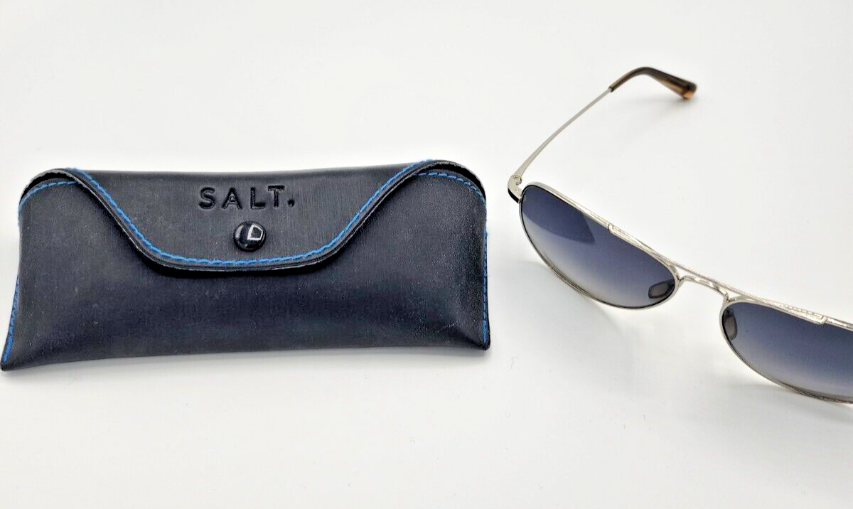 Black Lens Silver Frame Salt Aviator Sunglasses 50-15-135 for Stylish Eye Protection-image