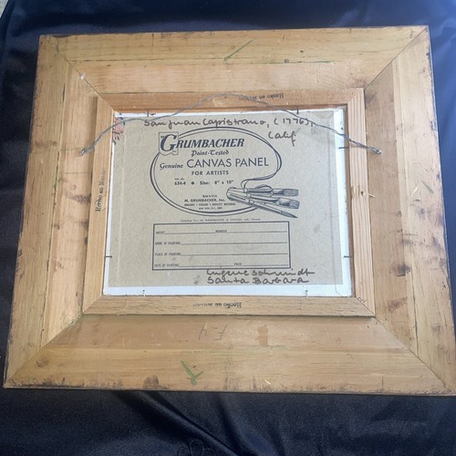 Vintage Oil On Canvas Painting San Juan Capistrano By Eugene Schmidt 1776 Calif - Picture 4 of 5