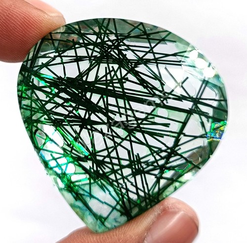 161.25 CT Pear Cut Green Rutilated Quartz Certified Transparent Loose Gems 5MRS - Picture 3 of 8