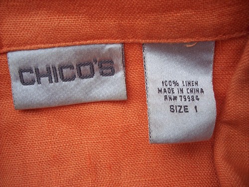 Chicos Womens Jacket Sz 1 S 40B Solid Orange 100% Linen Button Front Top - Picture 5 of 6