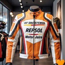 GENUINE ライダースジャケット　REPSOL レーシング　L Vintage Repsol Leather Racing Jacket SIZE XL | eBay