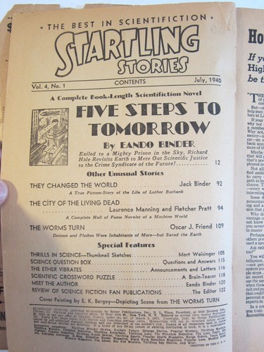 Startling Stories v. 4, #1 July, 1940 GD Earle Bergey The Worms Turn Cover! - Picture 3 of 6