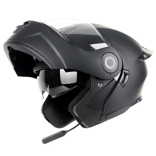 NEW GDM RAPTOR Bluetooth Modular Helmet Flip Up with sun visor DOT Matte Black - Picture 4 of 9