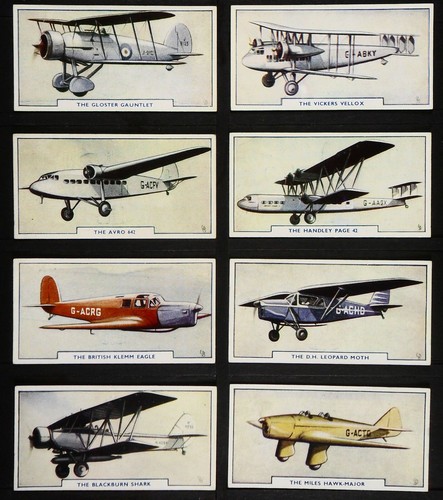AIRCRAFT GODFREY PHILLIPS CIGARETTE CARDS 1938 COMPLETE SET 54 GOOD CONDITION - Picture 5 of 8
