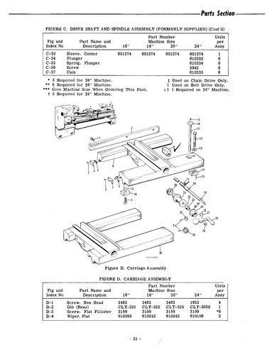 Cincinnati LT Lathe Sizes 16", 18", 20", & 24" Operation, Lube, Parts Manual *24 - Picture 8 of 9