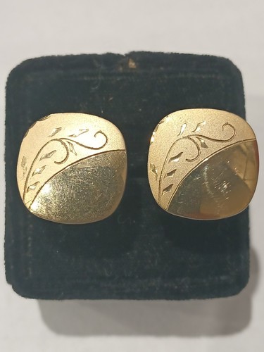 Coppia di gemelli vintage riempiti in oro 1/20 12K bel design - Foto 2 di 7