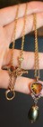 Lot#72 Fabulous flawless Monet signed goldtone green crystal pendant Necklace
