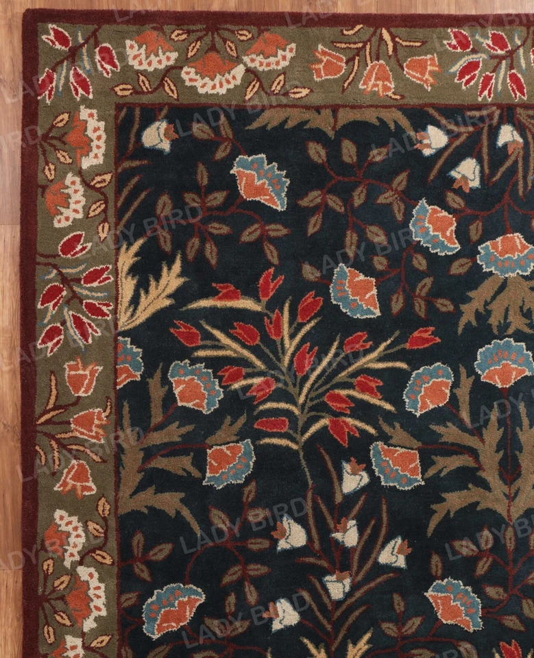 Adeline Multi Black Floral Traditional Wool Area Rug (No Additional Fees) - Image 4 of 4