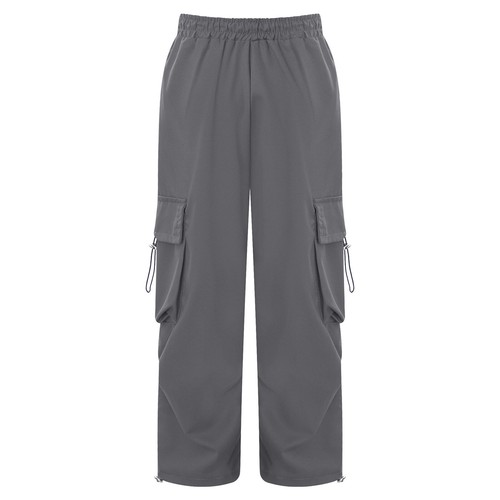 Kids Girls Trousers Party Pants Street Cargo Jogging With Pockets Drawstring - Picture 7 of 35