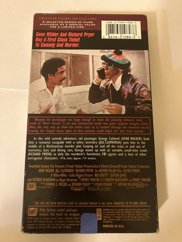 SILVER STREAK VHS GENE WILDER RICHARD PRYOR 1976 FOX - Picture 6 of 8