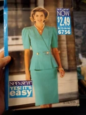 Butterick See & Sew 6756 Misses Peplum Top & Skirt Pattern - Size 12/14/16