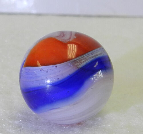 #18021m Hard To Find Vintage Akro Agate Red and Blue Popeye Marble .64 Inches - Picture 4 of 12