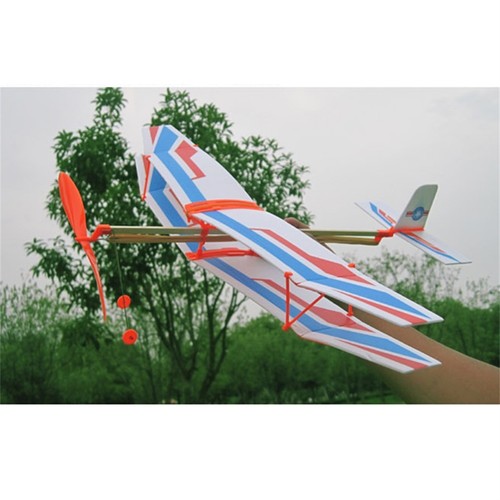 Rubber Band Powered Glider Biplane Assemble Aircraft Plane Kid Education Tofw ❤❤ - Picture 7 of 11