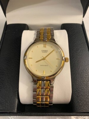 Casio MTP-1195 Men's Analog Quartz Watch Gold + Silver Metal