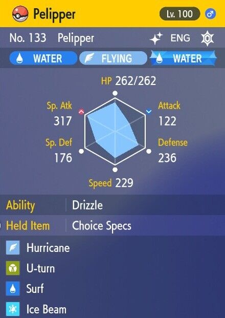 Pokemon Scarlet and Violet 6iv Shiny Max EV Pelipper Pokemon Scarlet and Violet 6iv Shiny Max EV Pelipper