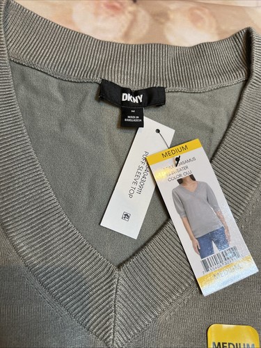 Maglione donna DKNY manica a sbuffo taglia media salvia - Foto 3 di 12