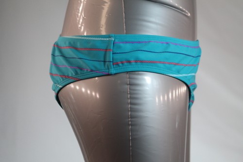 ROXY WOMEN'S BLUE WITH THIN STRIPED GRAPHIC BIKINI BOTTOM SEPARATE size Large - Picture 2 of 3