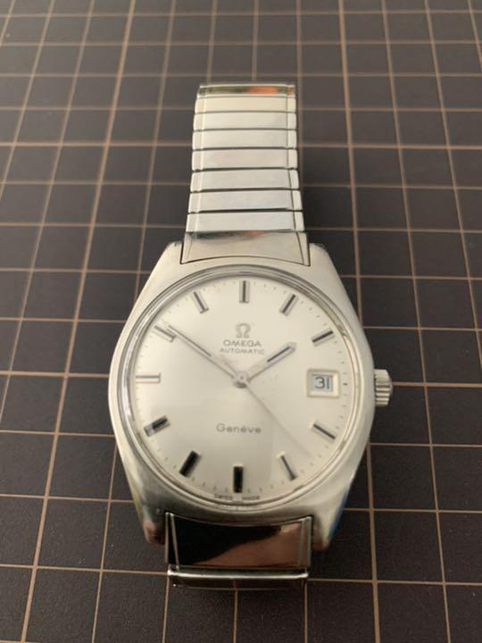 Omega Geneve Vintage Date Silver Round Automatic Mens Watch Omega Geneve Vintage Date Silver Round Automatic Mens Watch