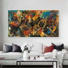 hand painted canvas wall art aesthetic abstract graffiti Rhythmic Melodies